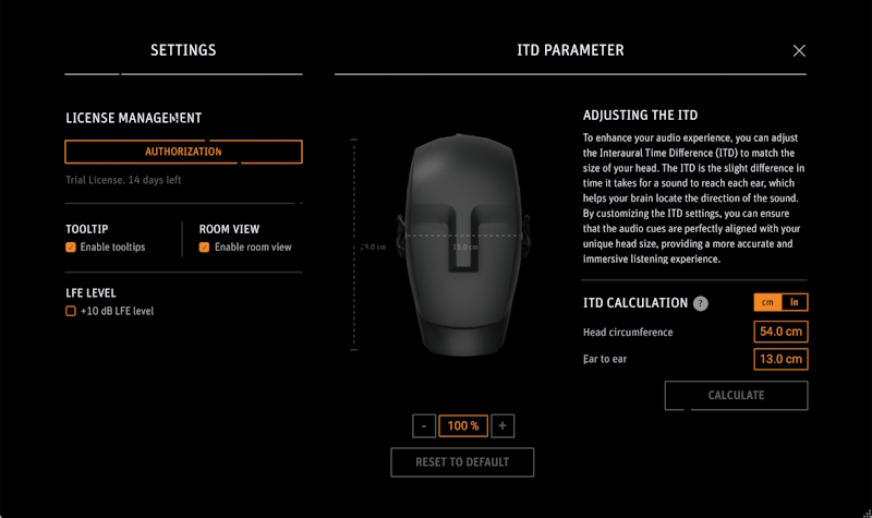 Neumann RIME Settings Screenshot