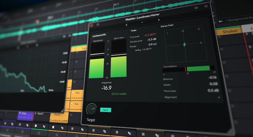 Tracktion Waveform14 1 LoudnessMeter